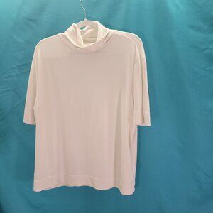J. Jill Womens 1X Silk Turtleneck White Top